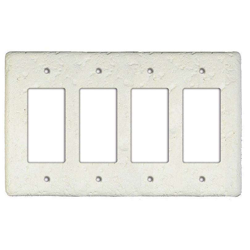 Linen Stone Quad Rocker Switchplate - Wallplatesonline.com