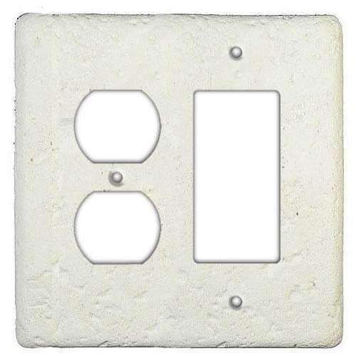 Linen Stone Duplex / Rocker Switchplate - Wallplatesonline.com