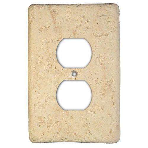 Mocha Stone Duplex Outlet Switchplate - Wallplatesonline.com
