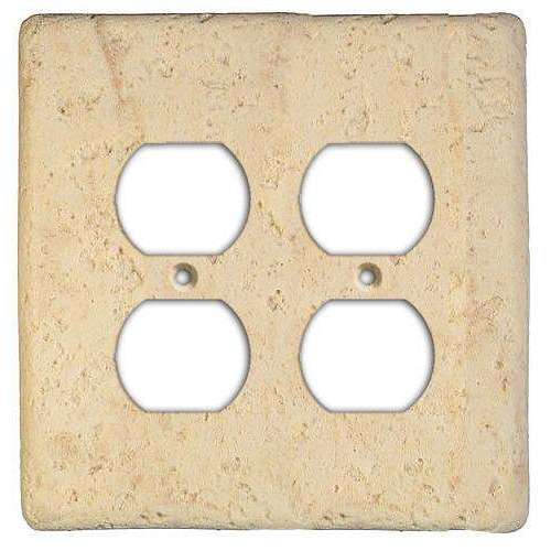 Stonique Mocha Stone 2 Duplex Outlet Switchplate