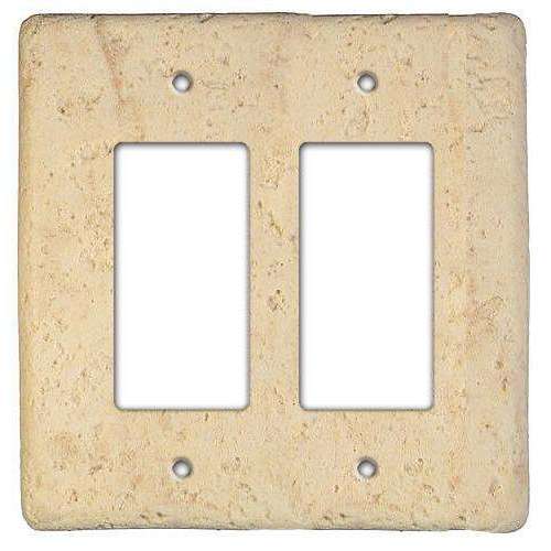 Mocha Stone Double Rocker Switchplate - Wallplatesonline.com