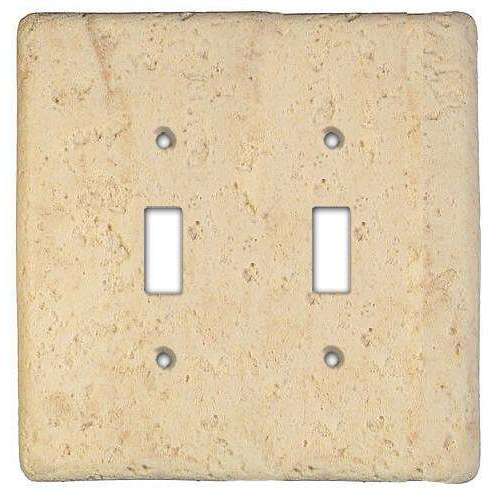 Stonique Mocha Stone Double Toggle Switchplate