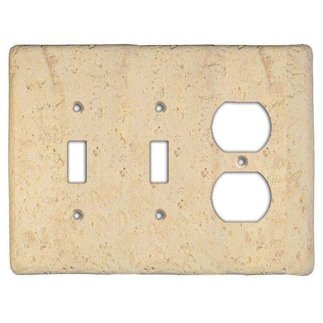 Stonique Mocha Stone 2 Toggle / Duplex Switchplate