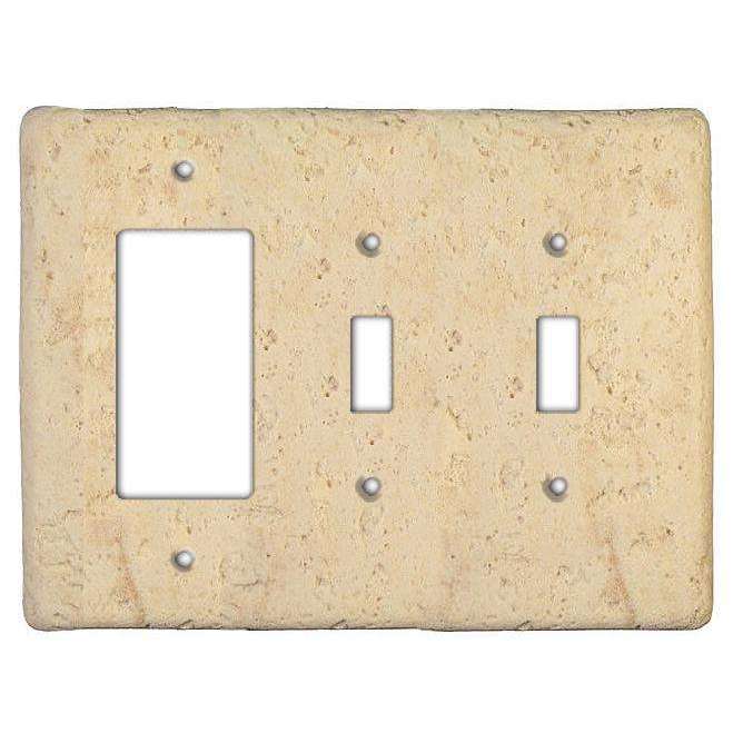Stonique Mocha Stone 2 Toggle / Rocker Switchplate