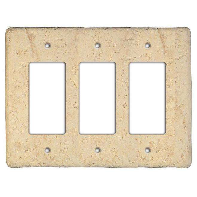 Mocha Stone Triple Rocker Switchplate - Wallplatesonline.com