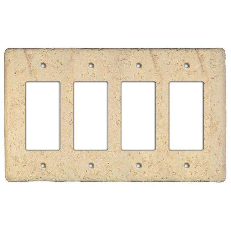 Mocha Stone Quad Rocker Switchplate - Wallplatesonline.com