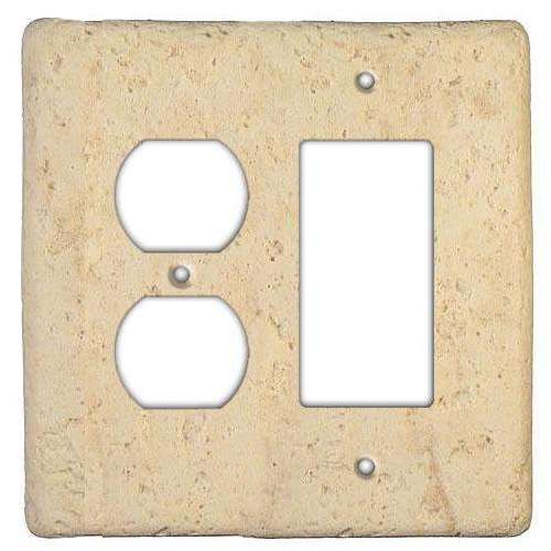 Mocha Stone Duplex / Rocker Switchplate - Wallplatesonline.com