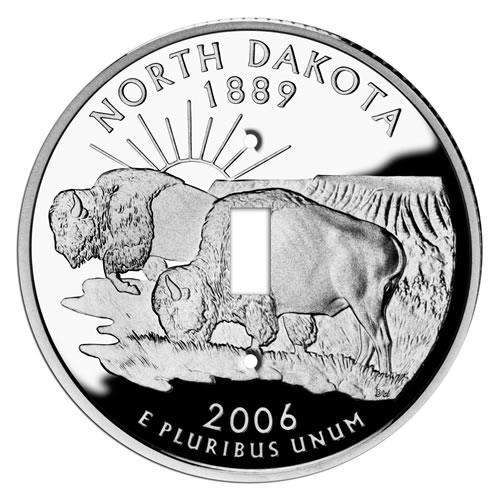 North Dakota State Coin Switchplate:Wallplatesonline.com