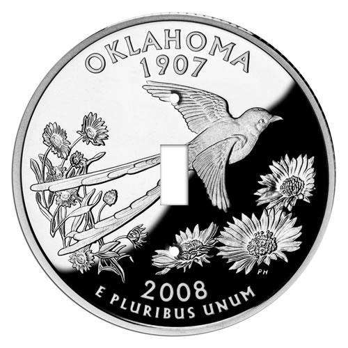 Oklahoma State Coin Switchplate:Wallplatesonline.com