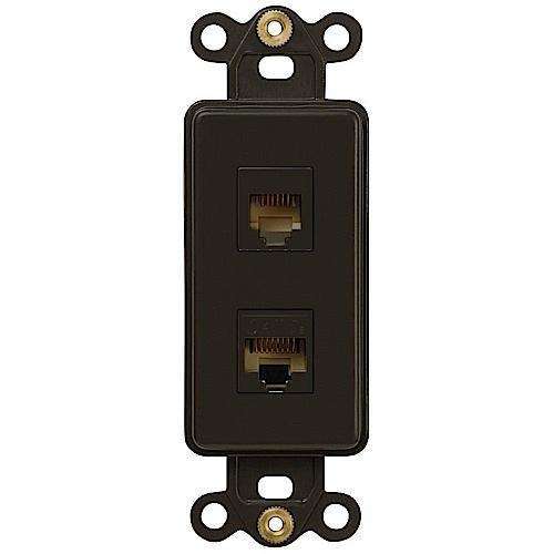 ROCKER INSERT Brown 1 PHONE 1 DATA - Wallplatesonline.com