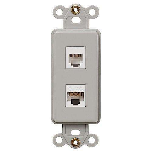 ROCKER INSERT GRAY 1 PHONE 1 DATA - Wallplatesonline.com