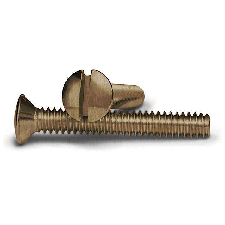 Antique Brass 1 Inch Wallplate Screws 10PK
