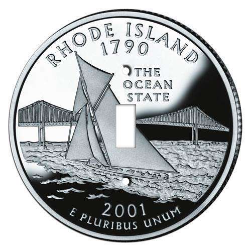 Rhode island State Coin Switchplate:Wallplatesonline.com