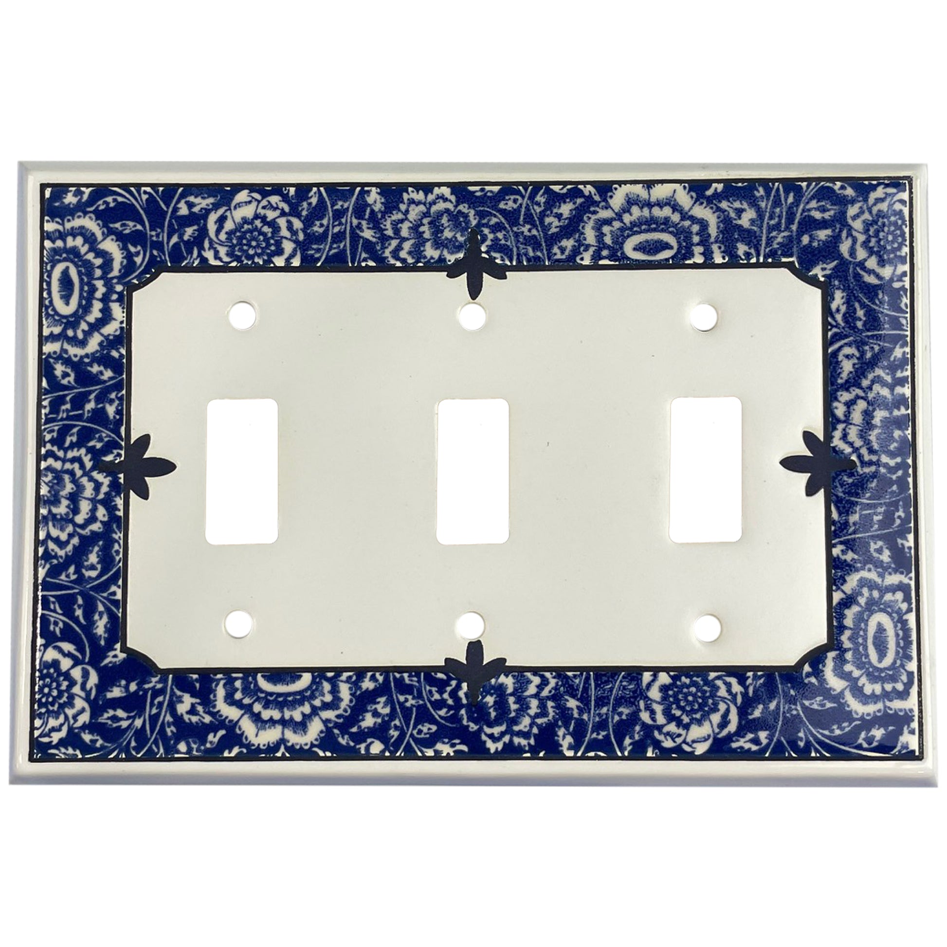 Blue Chinoiserie Cover Plates 3 Toggle Wallplate