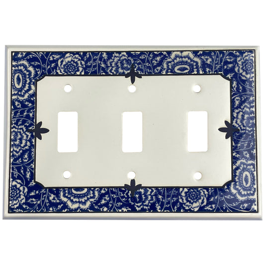 Blue Chinoiserie Cover Plates 3 Toggle Wallplate