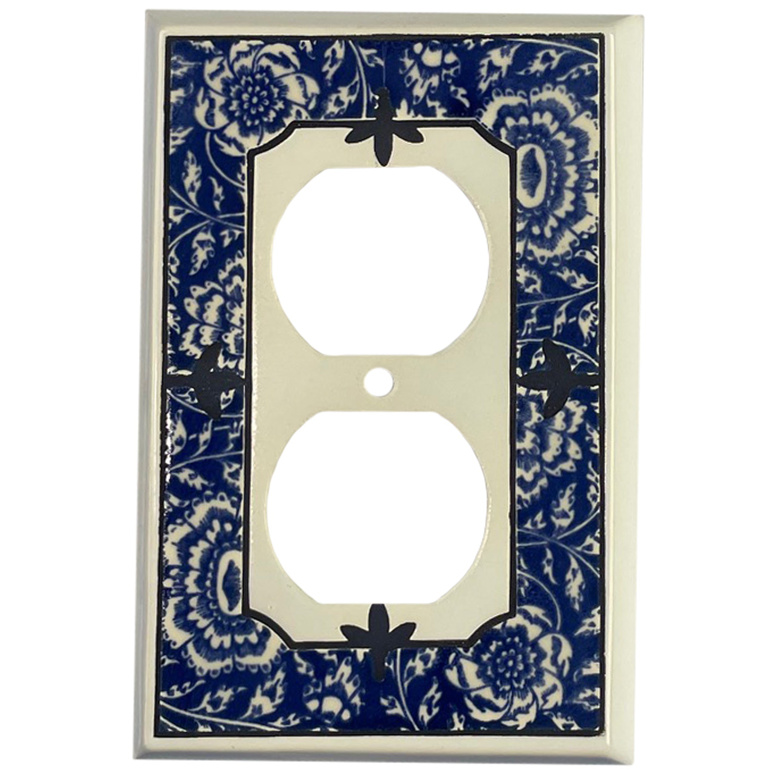 Blue Chinoiserie Cover Plates Duplex Outlet Wallplate