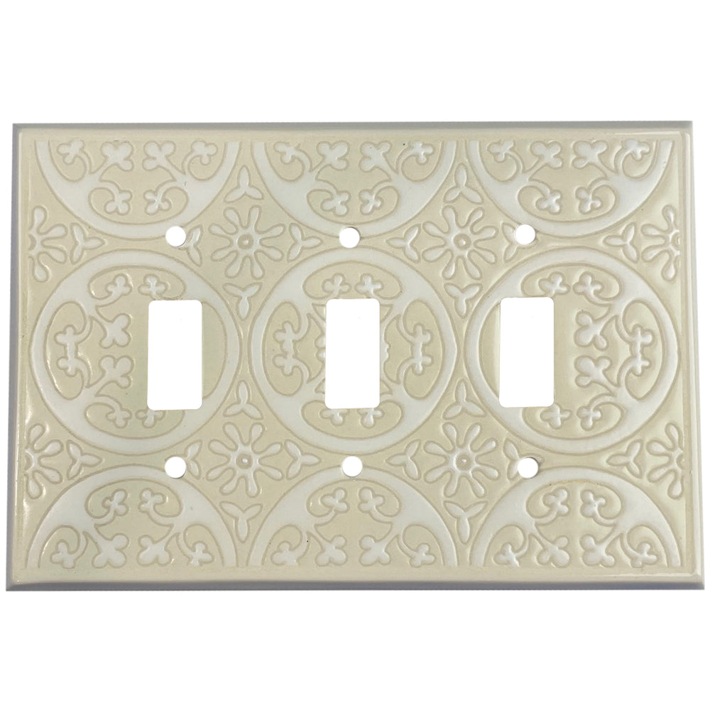 Crochet - Cream Cover Plates 3 Toggle Wallplate