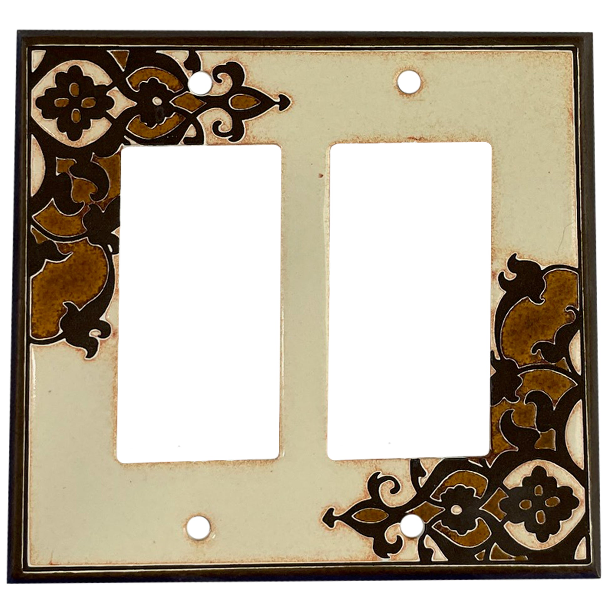 Finials - Cream Cover Plates 2 Rocker Wallplate