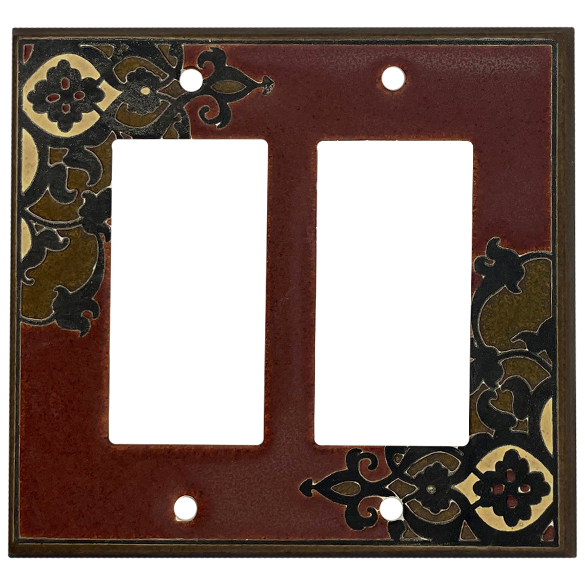 Finials - Burgandy Single Covers Plates 2 Rocker Wallplate