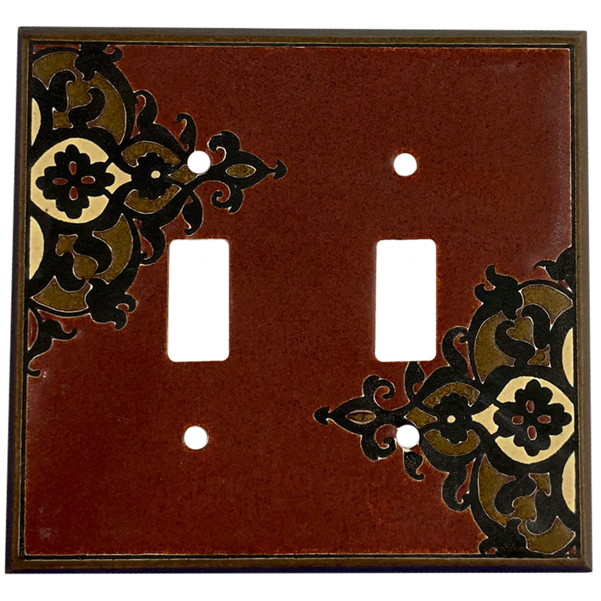 Finials - Burgandy Single Covers Plates 2 Toggle Wallplate