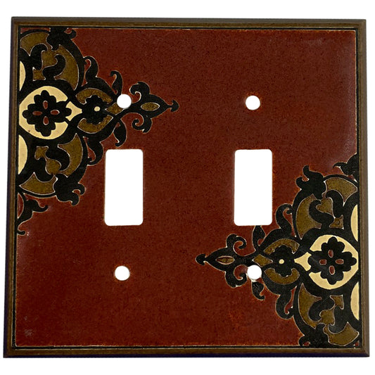 Finials - Burgandy Single Covers Plates 2 Toggle Wallplate