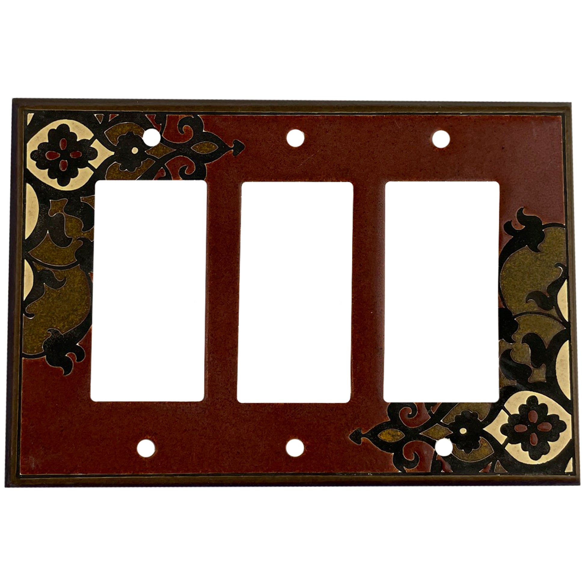 Finials - Burgandy Single Covers Plates 3 Rocker Wallplate