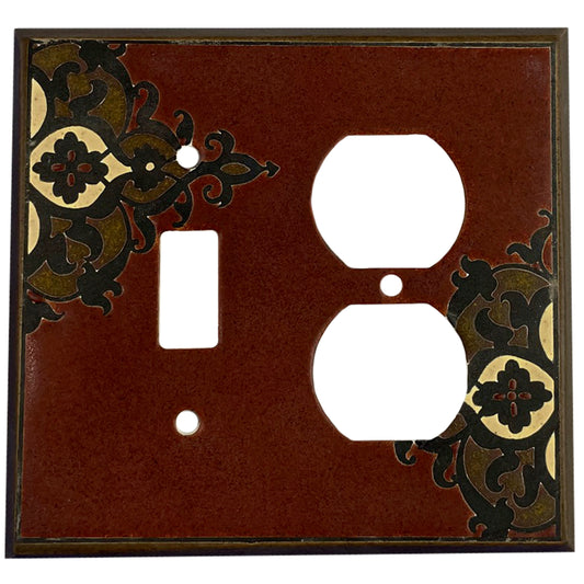 Finials - Burgandy Single Covers Plates Toggle / Duplex Wallplate