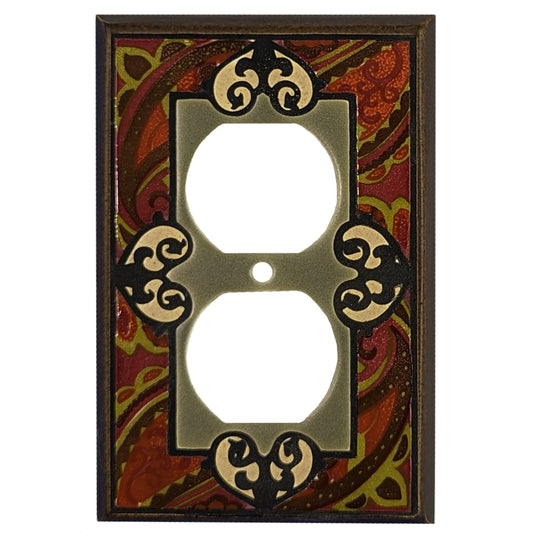 Paisley - Red Cover Plates Duplex Outlet Wallplate