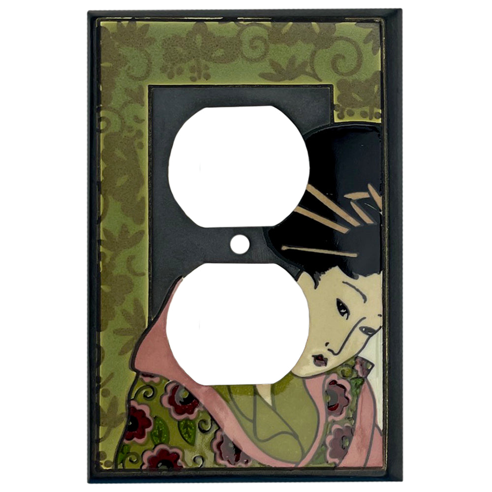Asian - Green Cover Plates Duplex Outlet Wallplate