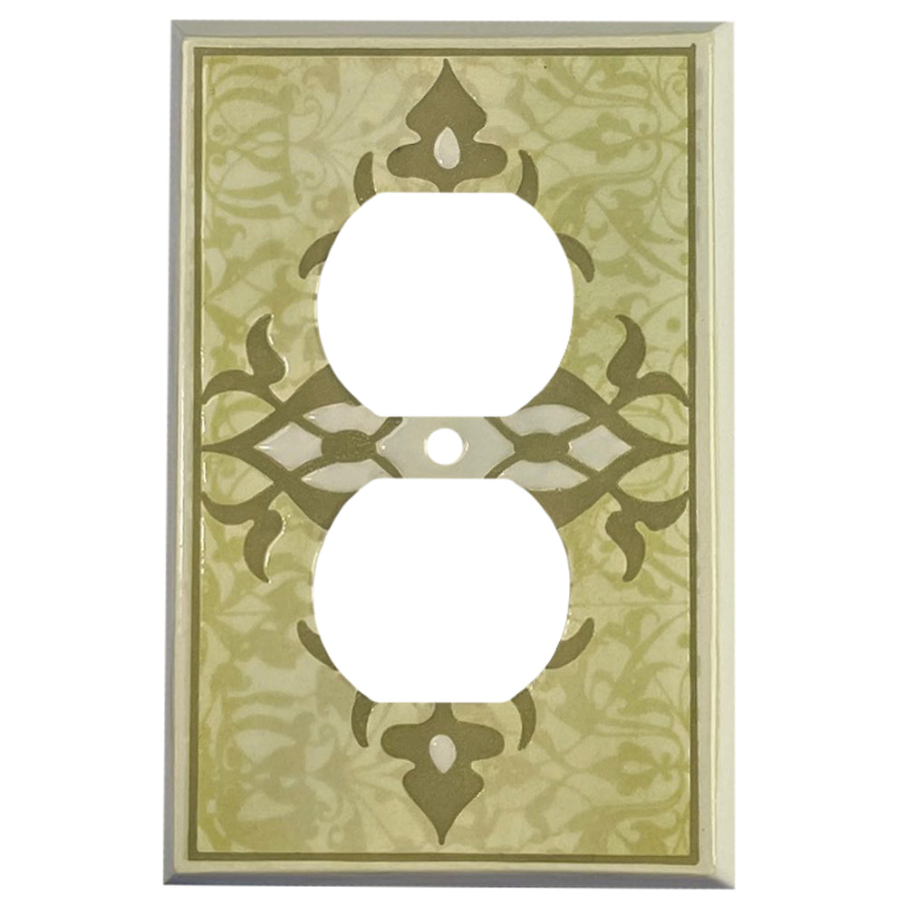 Paisley - Sage Duplex Outlet Wallplate