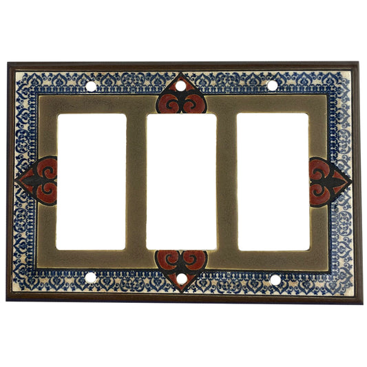 Morocco - Red Cover Plates 3 Rocker Wallplate