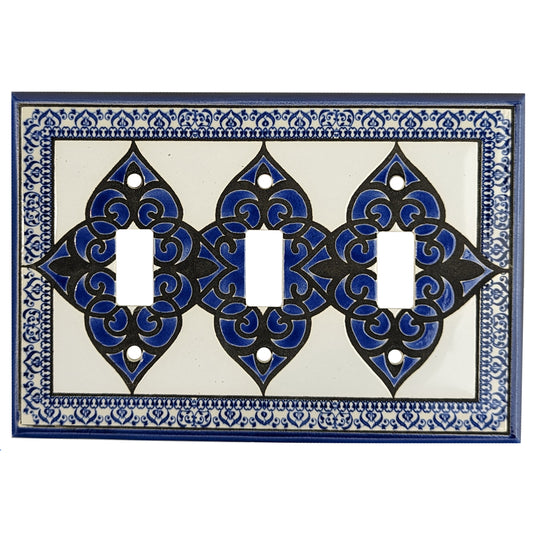 Morocco - Blue Cover Plates 3 Toggle Wallplate