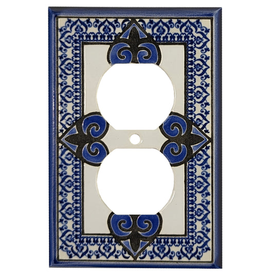 Morocco - Blue Cover Plates Duplex Outlet Wallplate