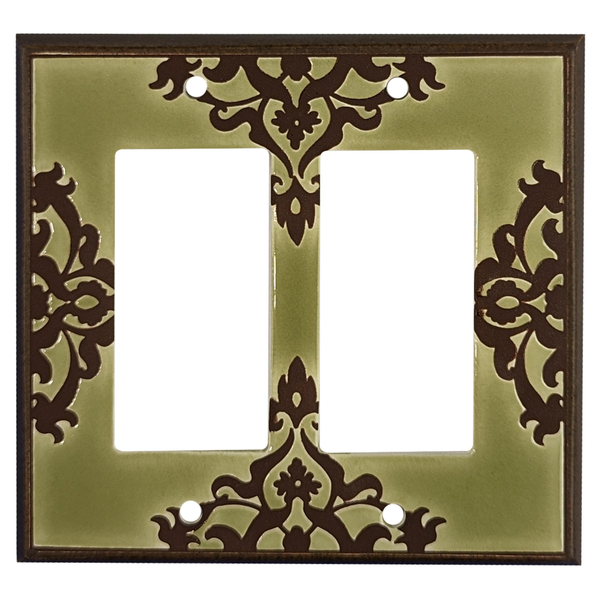 Lace - Avocado Cover Plates 2 Rocker Wallplate