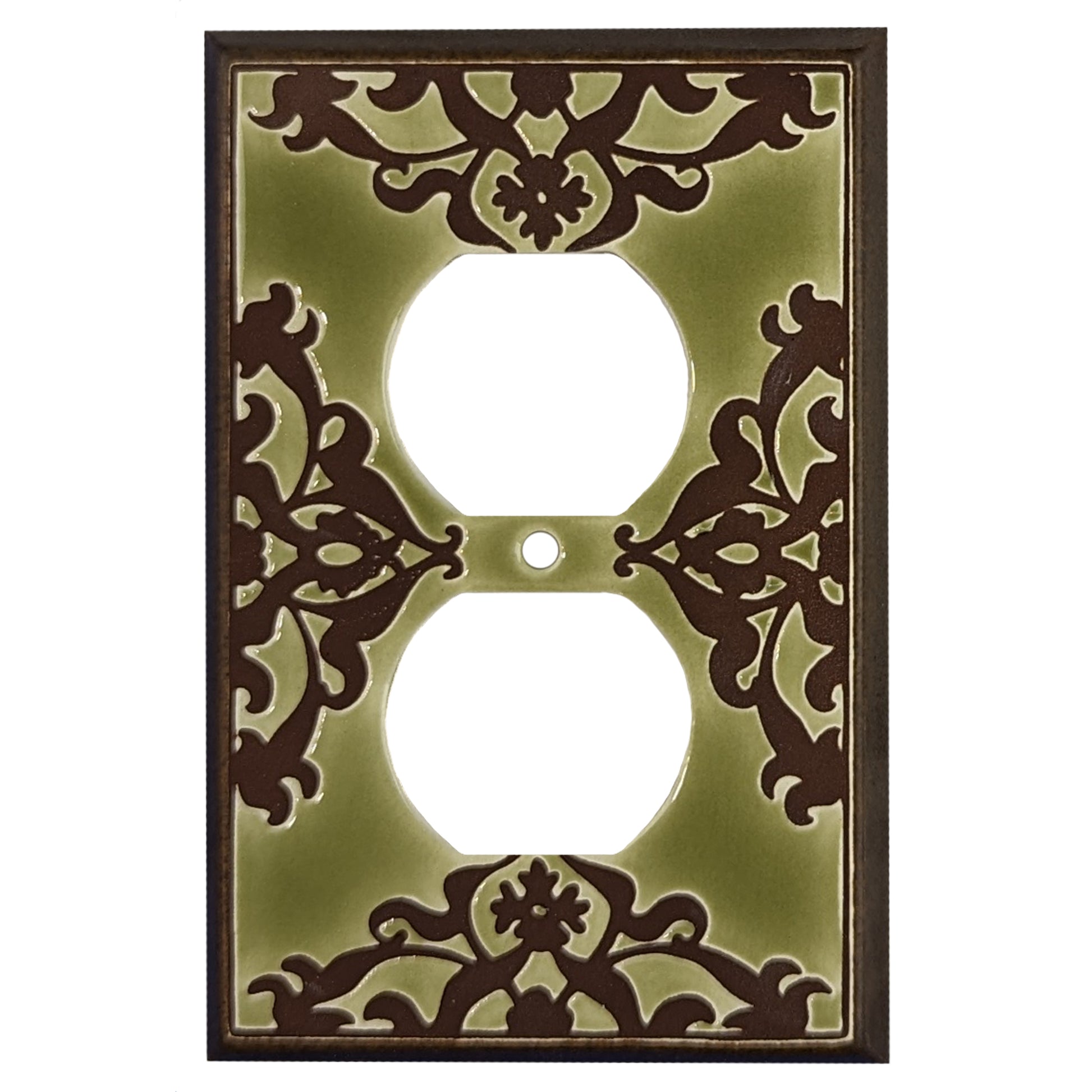Lace - Avocado Cover Plates Duplex Outlet Wallplate