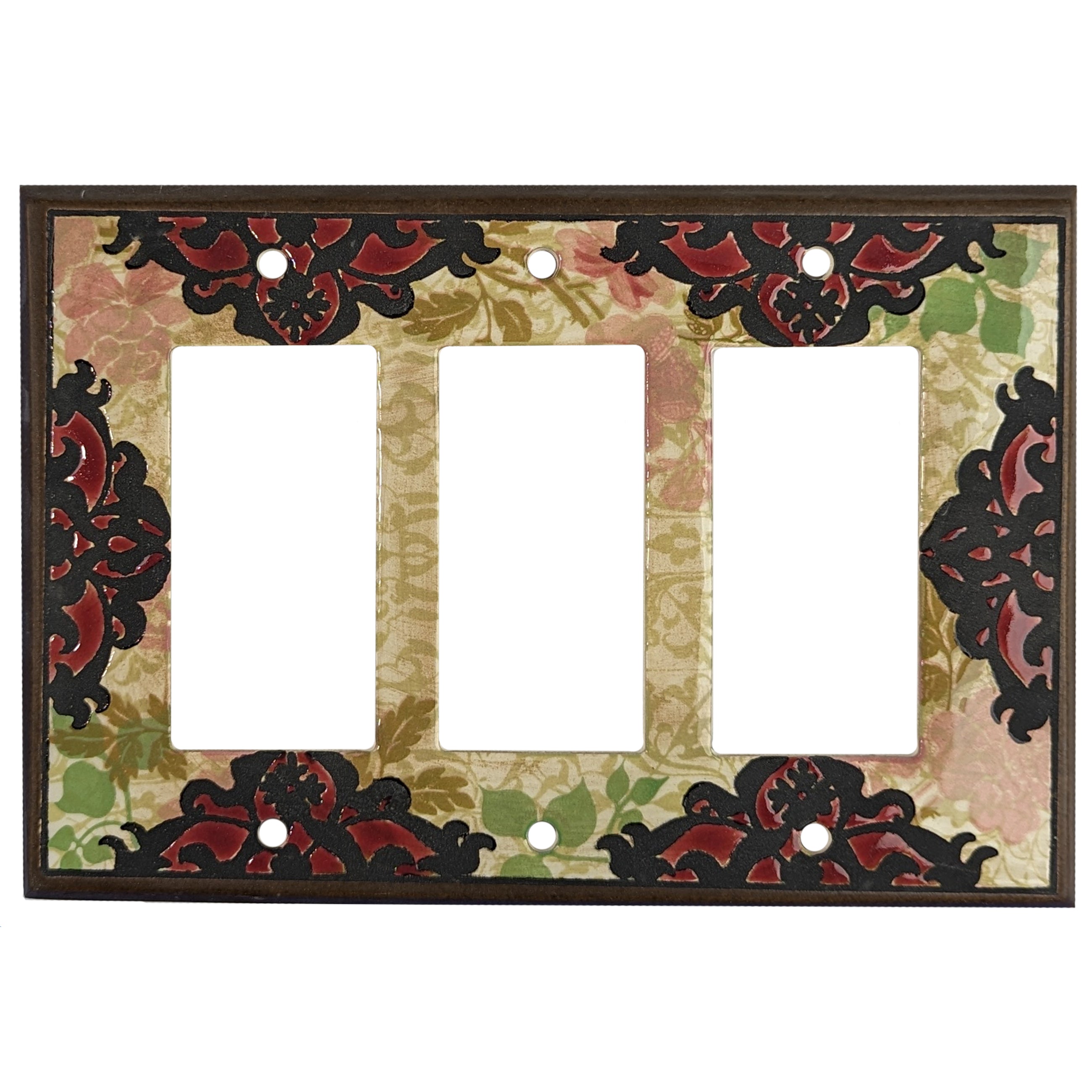 Lace - Brocade Cover Plates 3 Rocker Wallplate