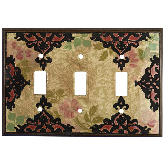 Lace - Brocade Cover Plates 3 Toggle Wallplate
