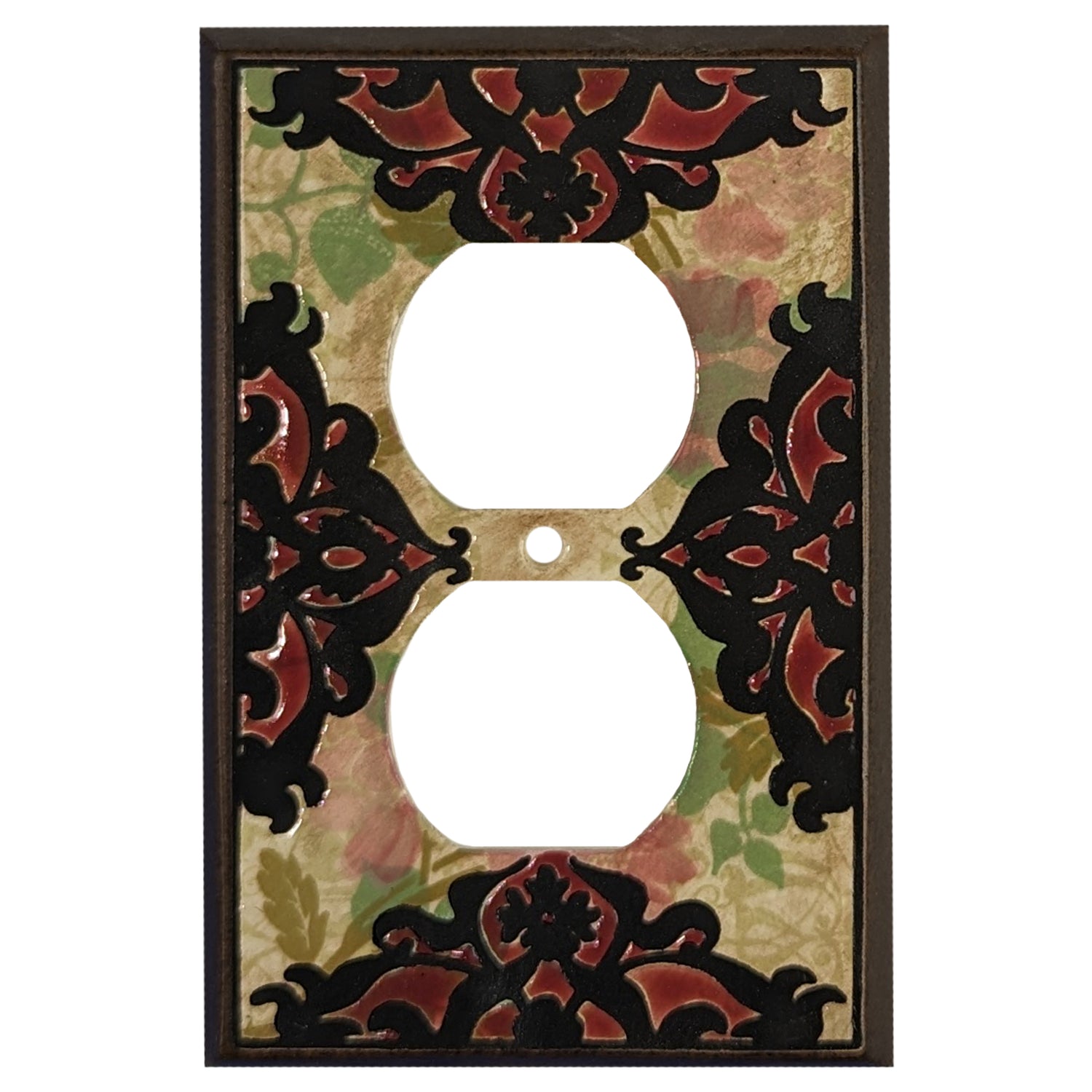 Lace - Brocade Cover Plates Duplex Outlet Wallplate