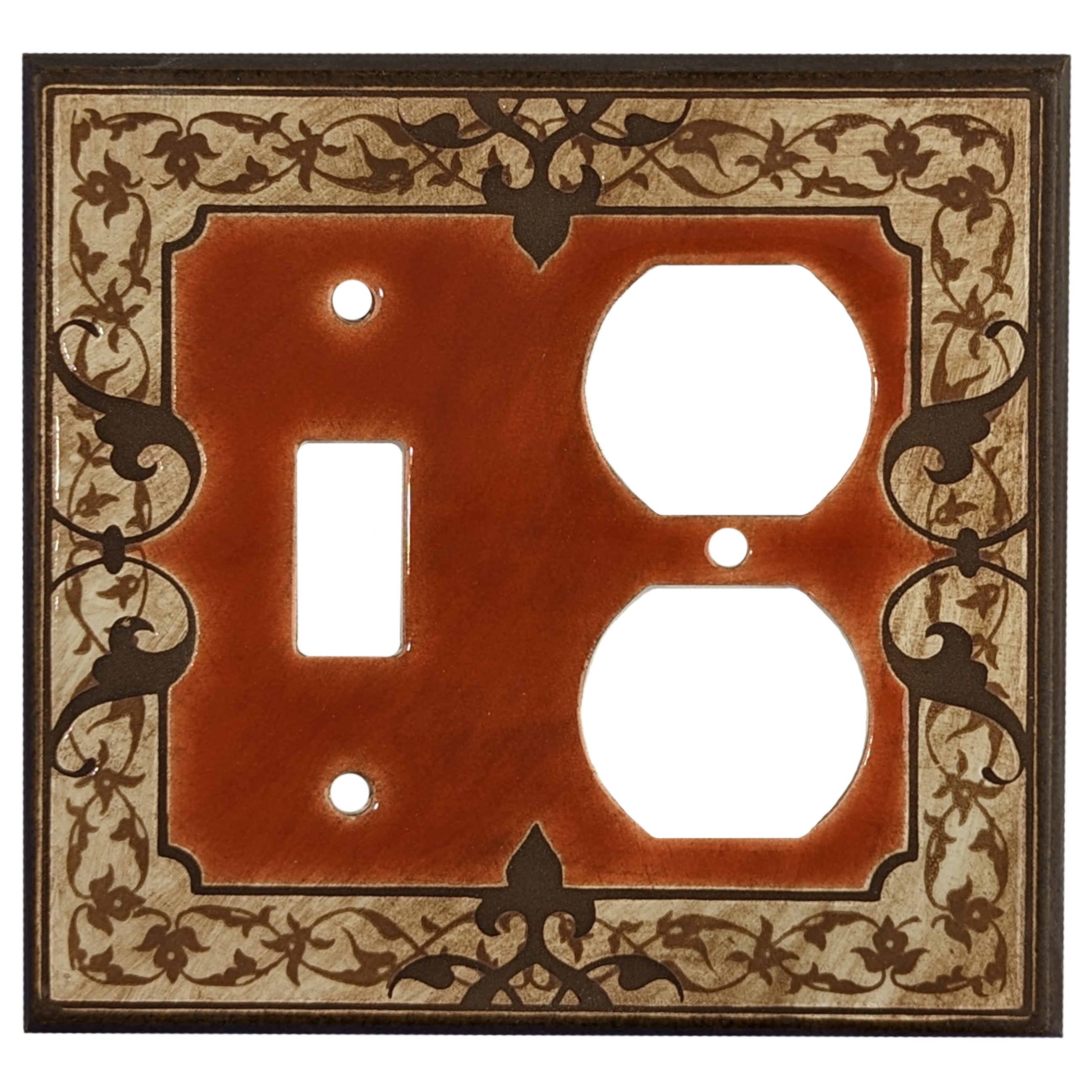 Tuscany - Terra Cotta Cover Plates Toggle / Duplex Wallplate