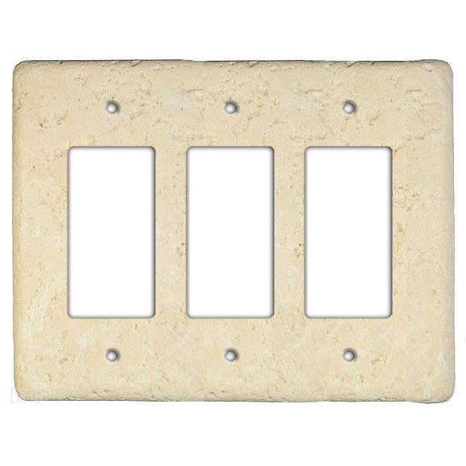 Stonique Wheat Stone Triple Rocker Switchplate