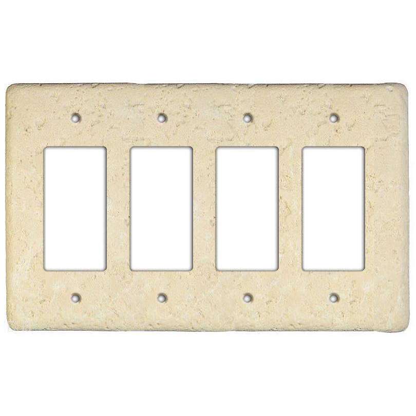 Stonique Wheat Stone Quad Rocker Switchplate