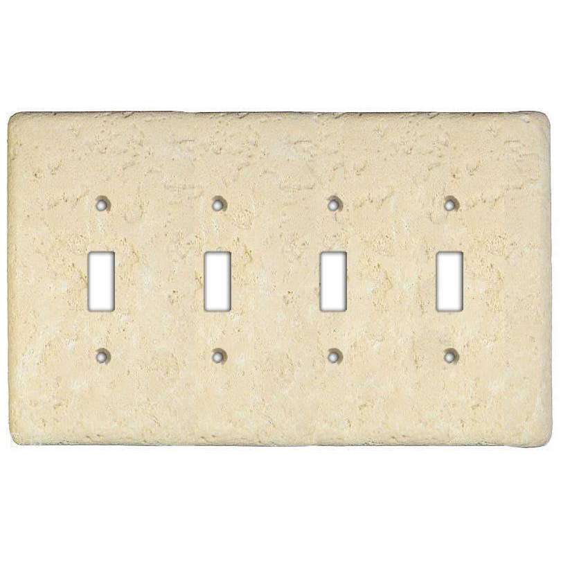 Stonique Wheat Stone Quad Toggle Switchplate
