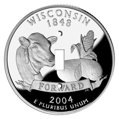Wisconsin State Coin Switchplate:Wallplatesonline.com
