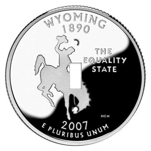 Wyoming State Coin Switchplate:Wallplatesonline.com
