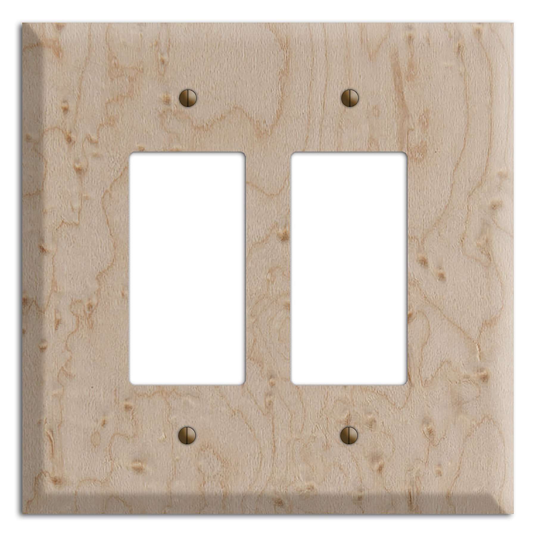 Birdseye Maple Wood Double Rocker Cover Plate:Wallplates.com