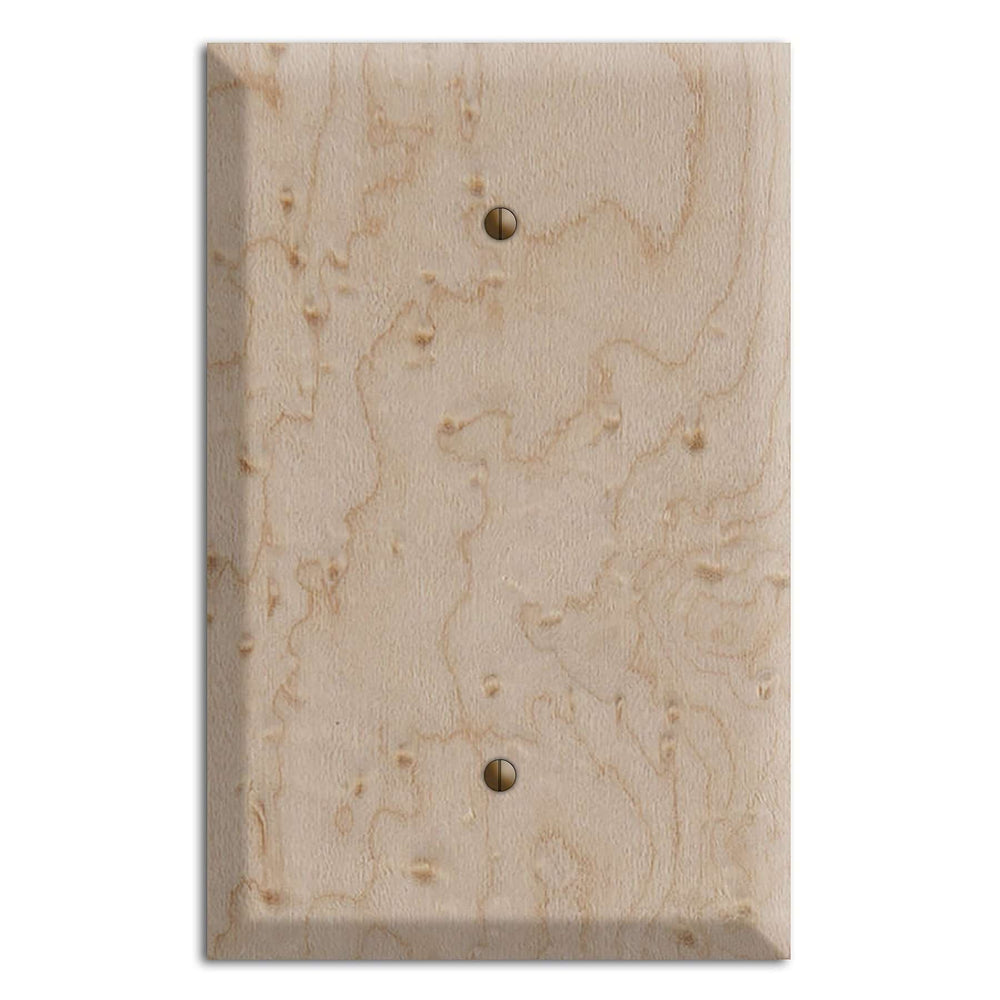 Oversized Discontinued Birdseye Maple Wood Single Blank Cover Plate