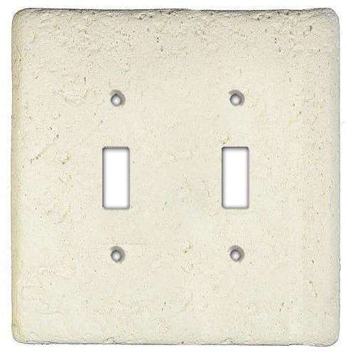 Biscuit Stone Double Toggle Switchplate - Wallplatesonline.com