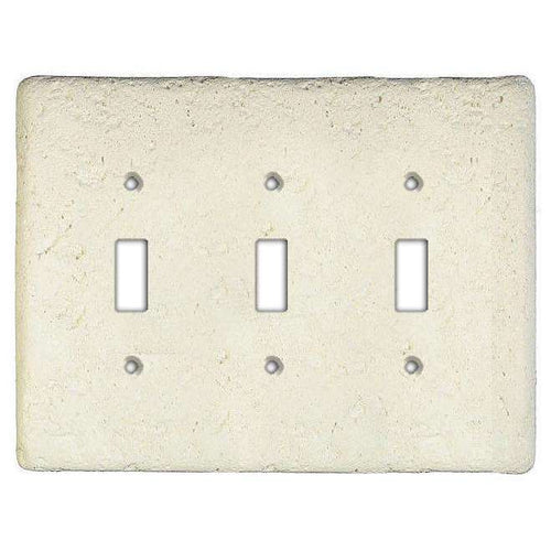 Biscuit Stone Triple Toggle Switchplate - Wallplatesonline.com