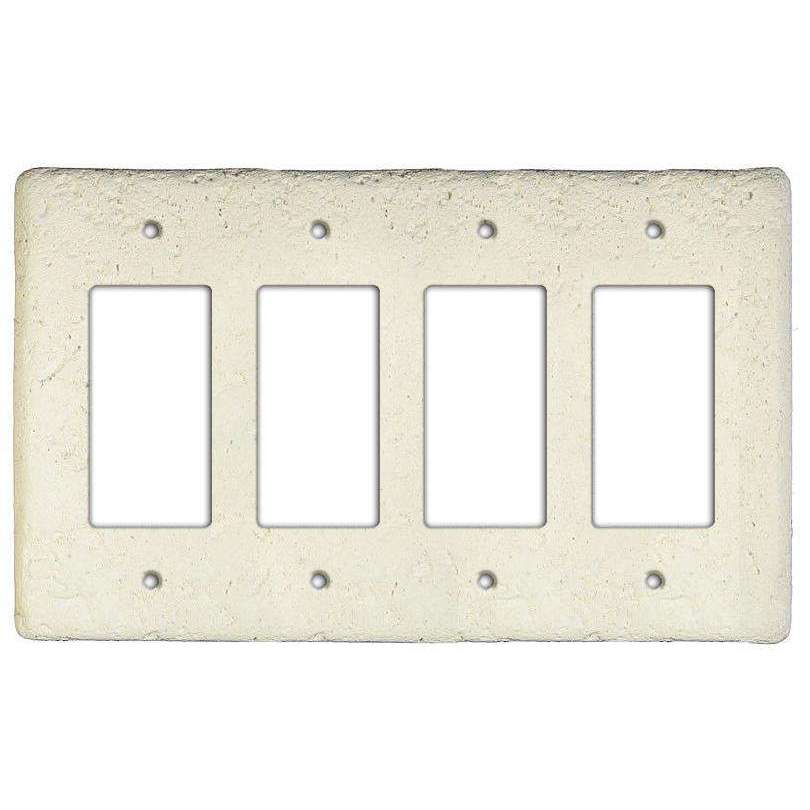 Biscuit Stone Quad Rocker Switchplate - Wallplatesonline.com