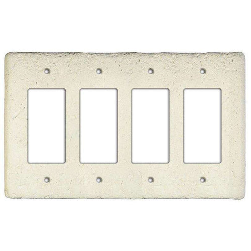 Biscuit Stone Quad Rocker Switchplate - Wallplatesonline.com